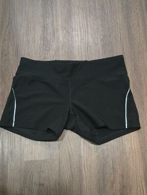 Lucy Black Bike Shorts with White Reflective Side Trim